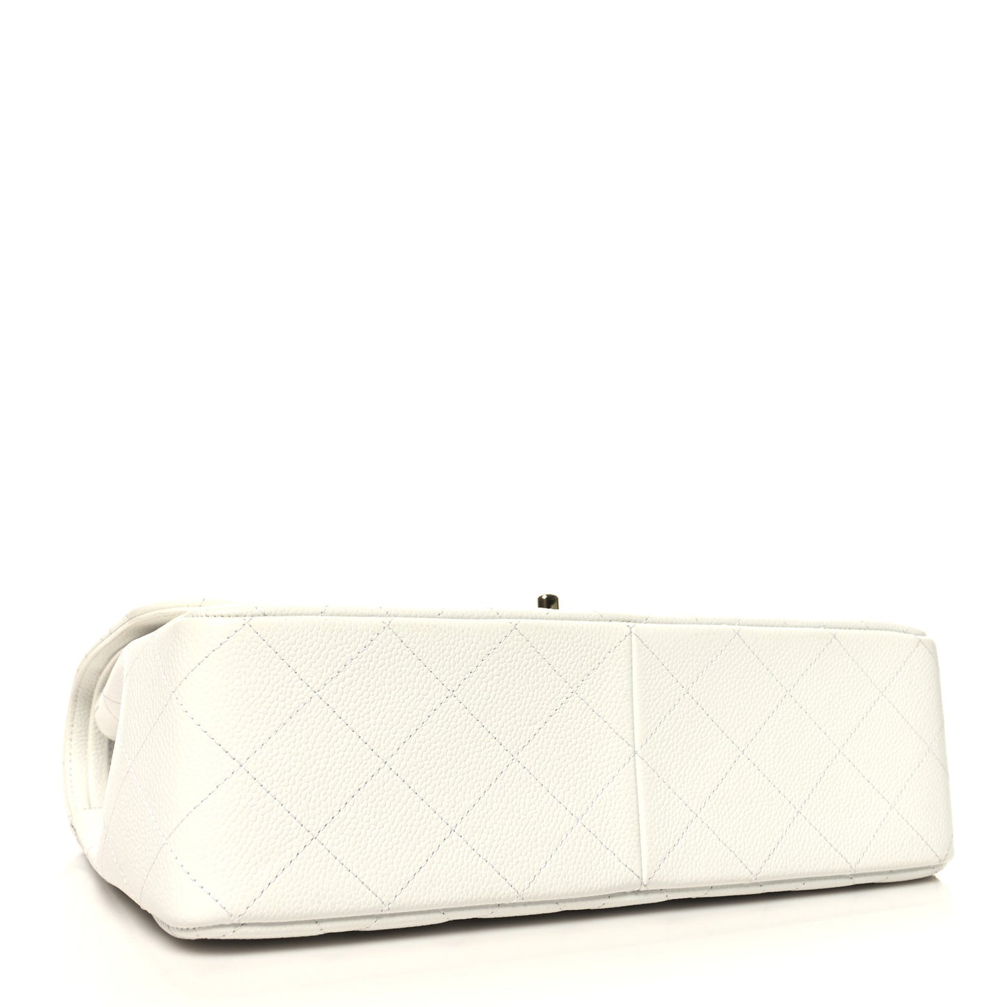 Caviar Quilted Jumbo Double Flap White