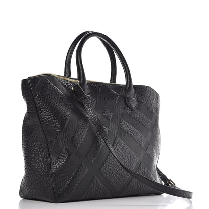 Burberry Heritage Grain Check Embossed Medium Dewsbury Tote Black 4 of 9