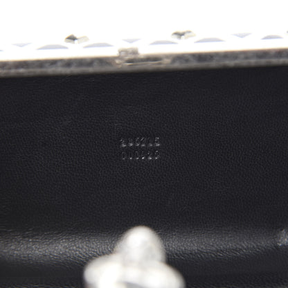 Alexander McQueen Lambskin Studded Skull Box Clutch Ivory Black 6 of 9