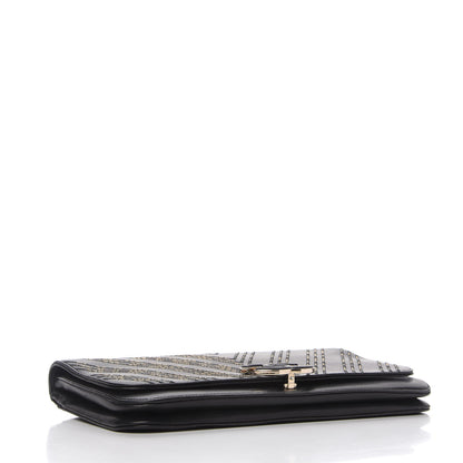 Chanel Lambskin Chain Chevron CC Clutch Black 4 of 10