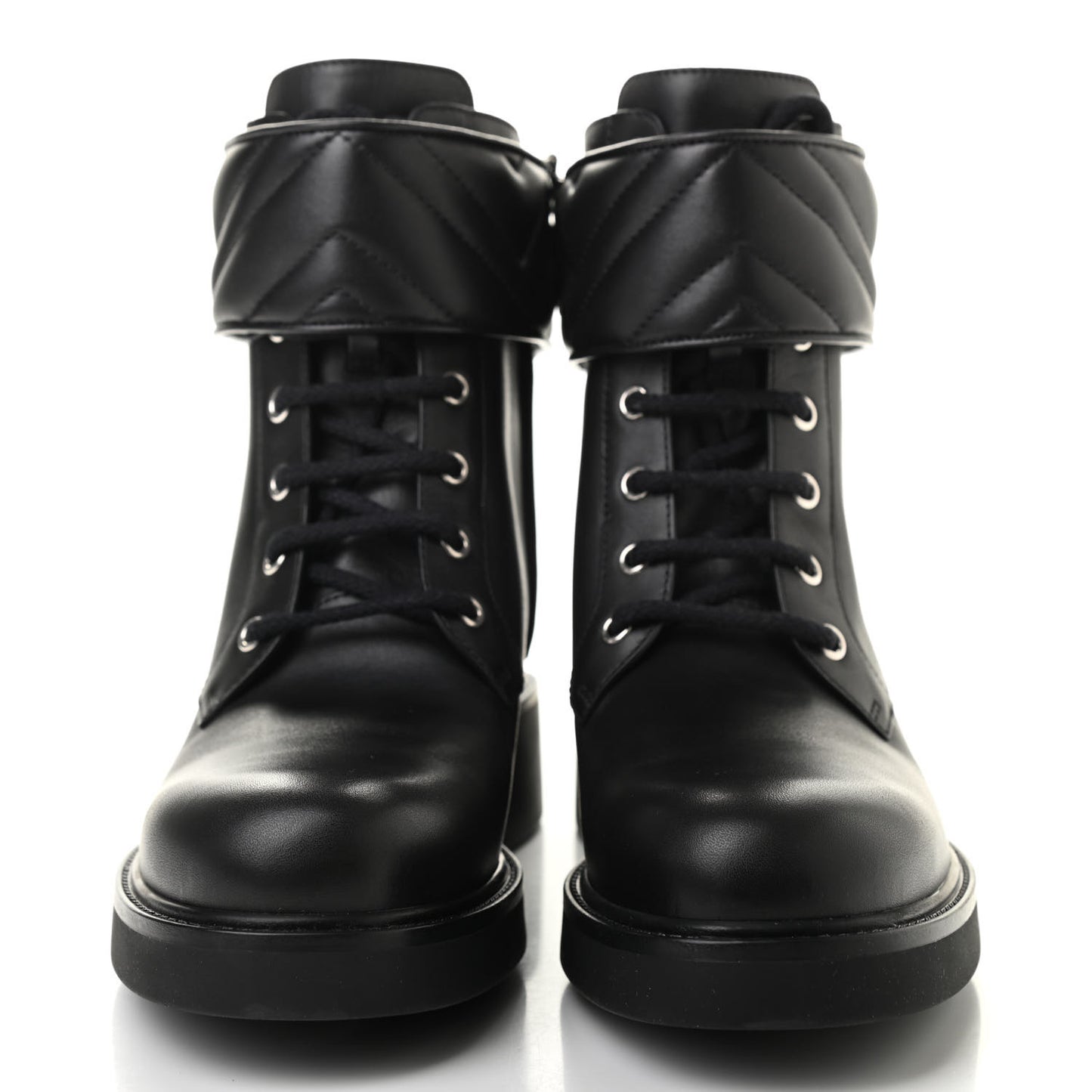 Flores Calfskin Nappa Matelasse GG 40mm Ankle Boots 40 Black