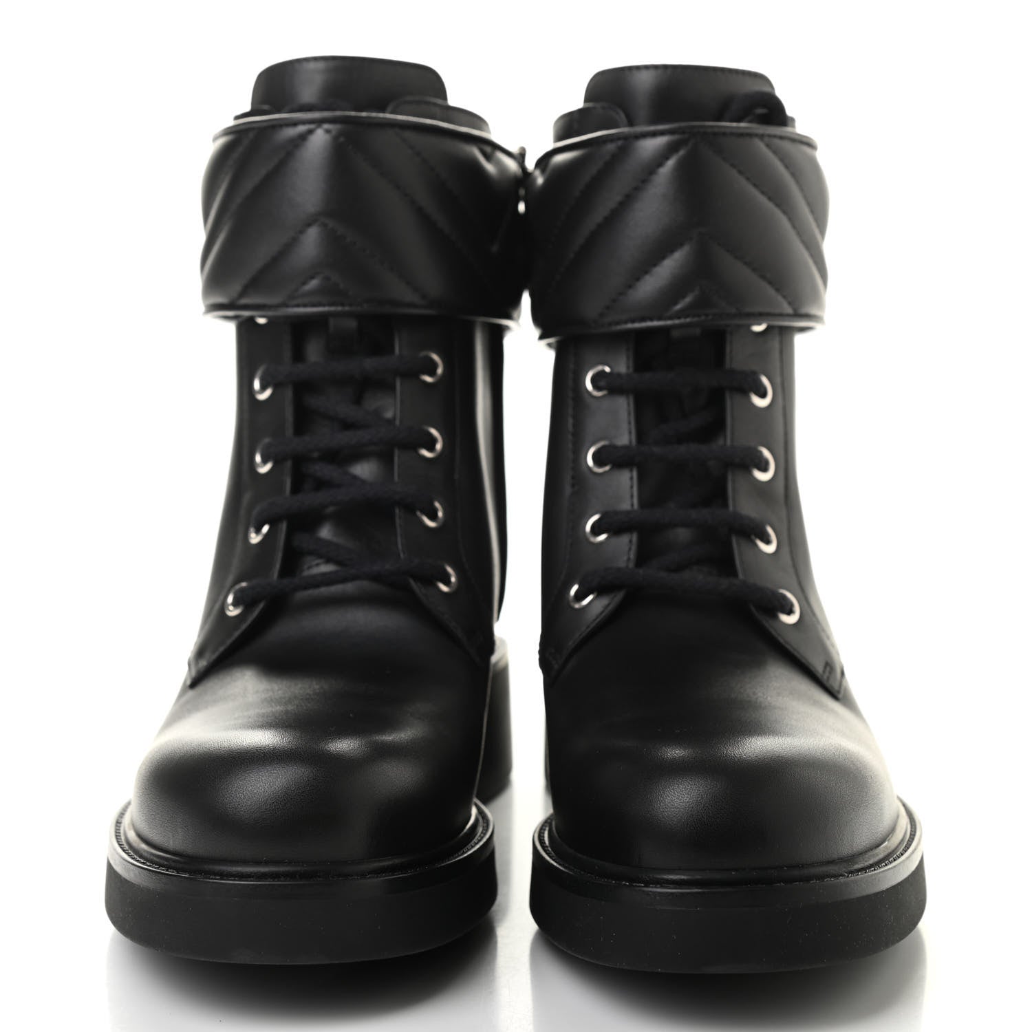 Gucci Flores Calfskin Nappa Matelasse GG 40mm Ankle Boots 40 Black 2 of 8