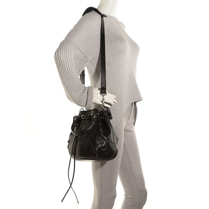 Balenciaga Matte Goatskin Rubber Covered Classic Hardware Mini Pompon Black 2 of 10
