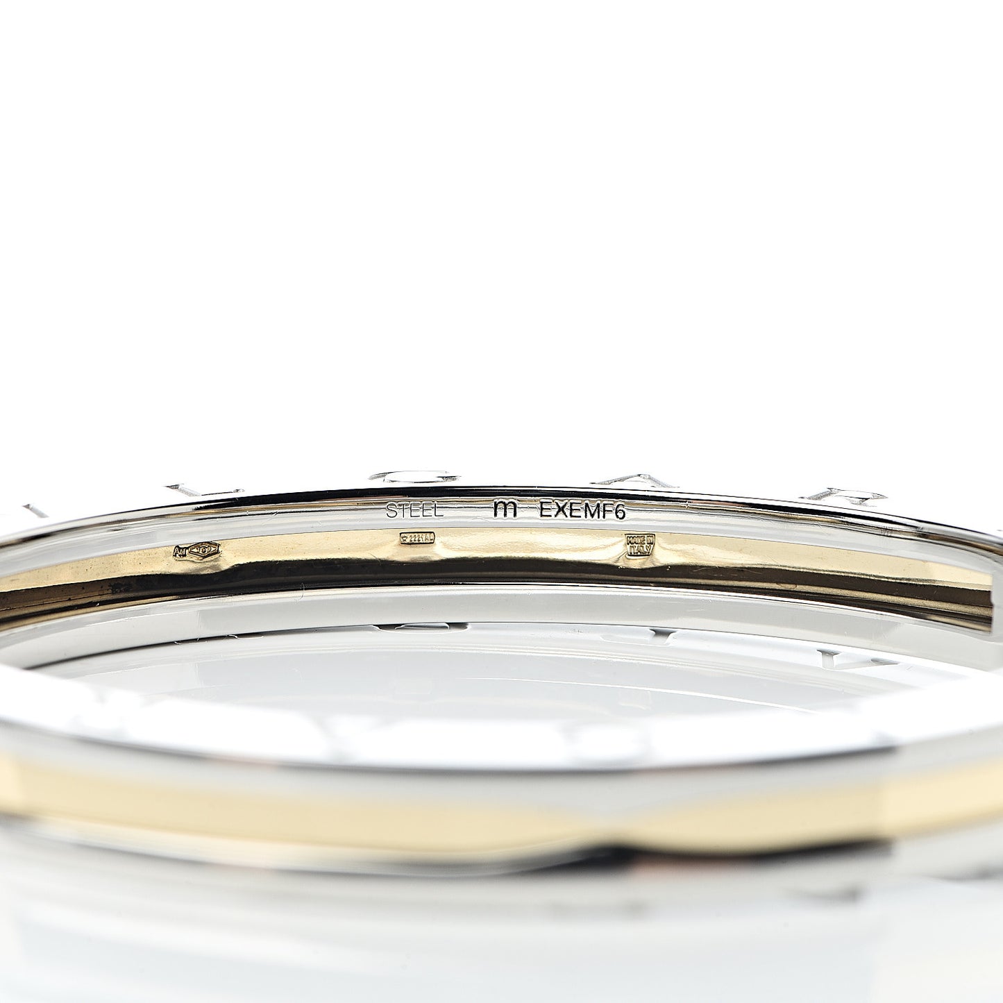 18K Yellow Gold Stainless Steel B.Zero1 Bangle Bracelet M