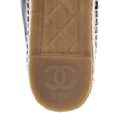 Chanel Lambskin CC Espadrilles 38 Navy Black 8 of 11