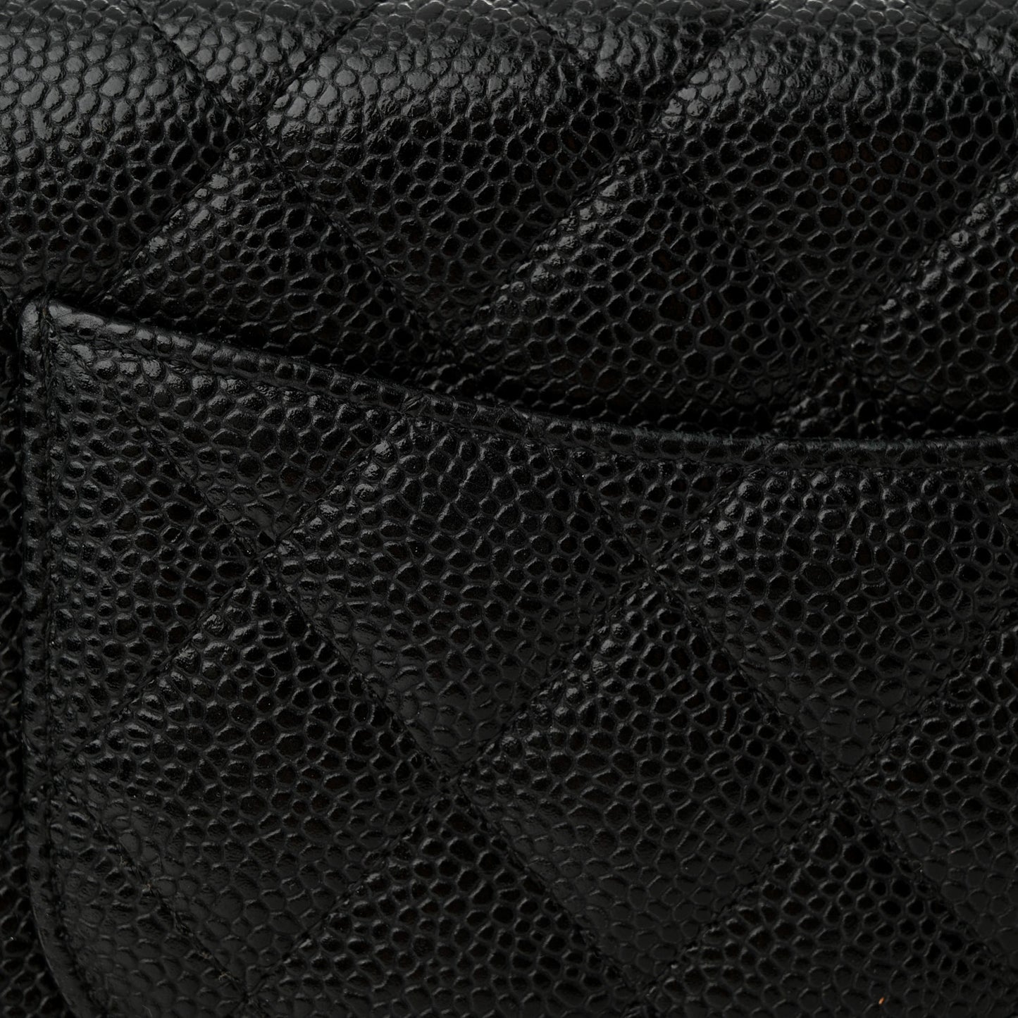 Caviar Quilted Wallet on Chain WOC Black