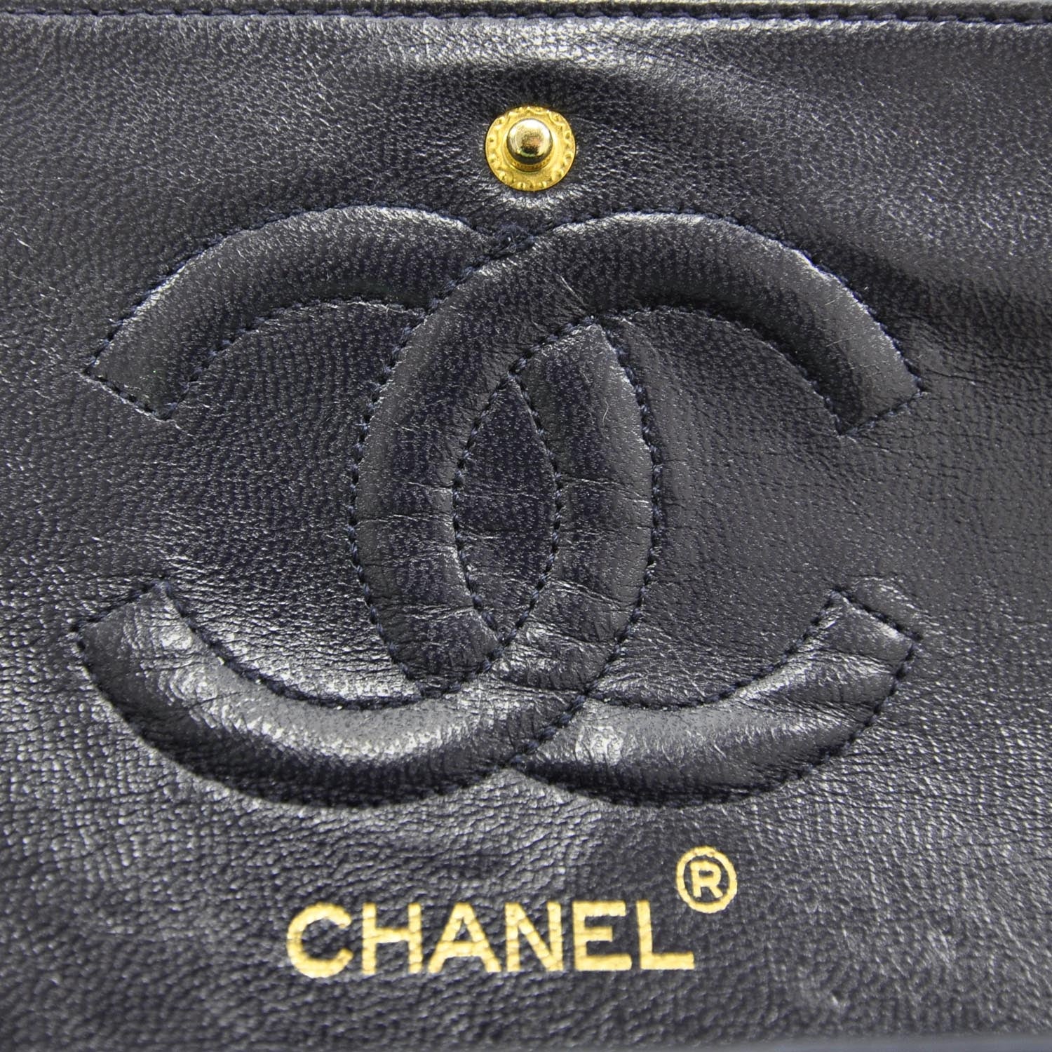 Chanel Lambskin Quilted Medium Double Flap Navy 7 of 11