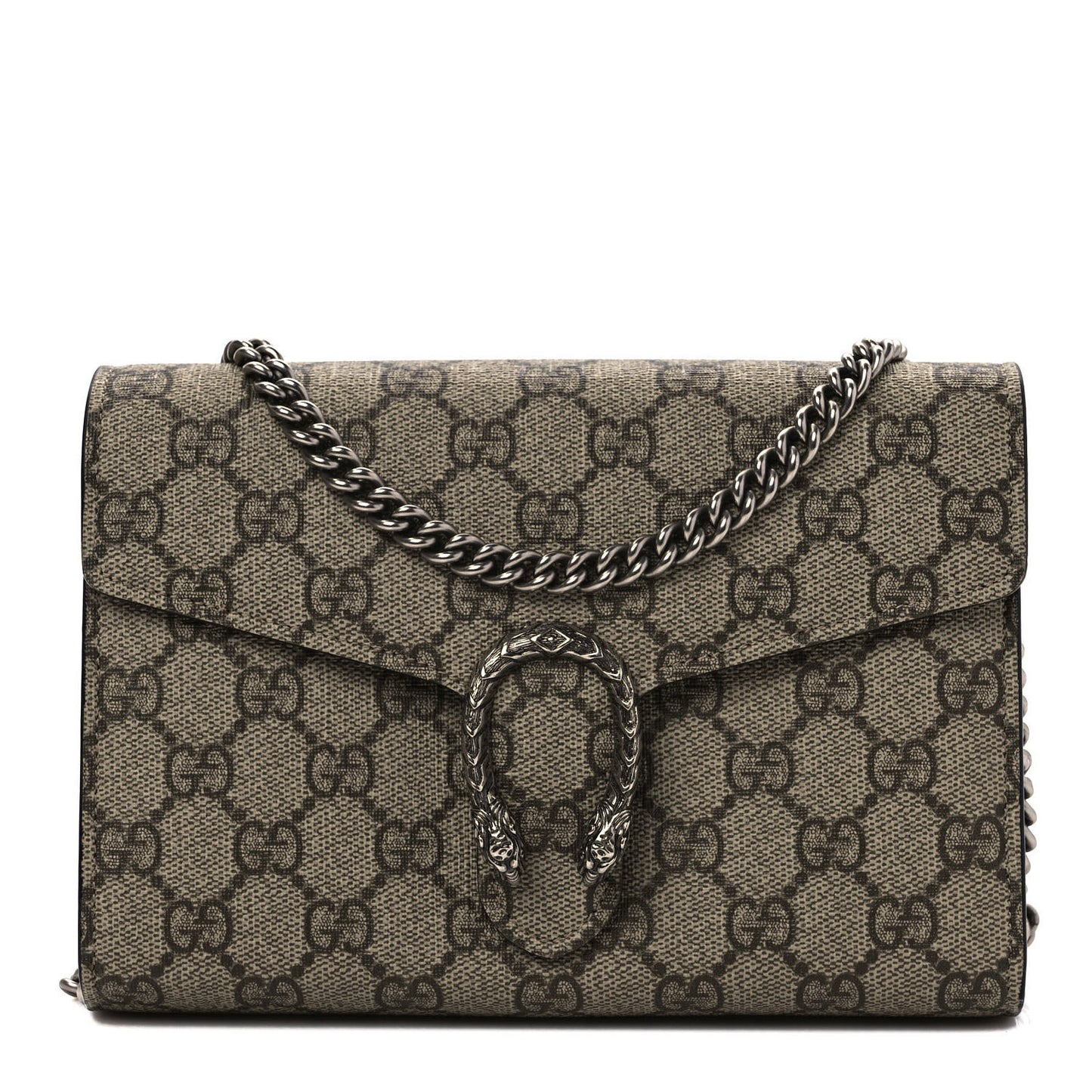 GG Supreme Monogram Mini Dionysus Chain Wallet Beige Black