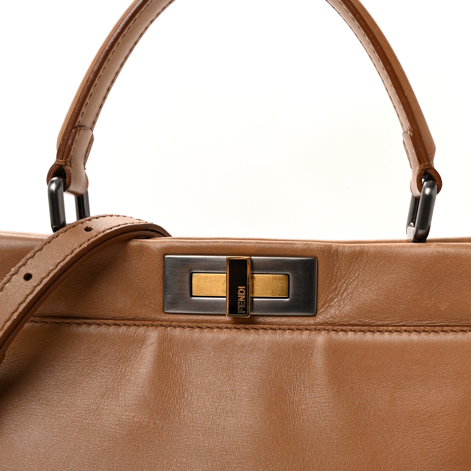 Fendi Vitello Seta Shiny Nappa Elaphe Medium Peekaboo Iconic