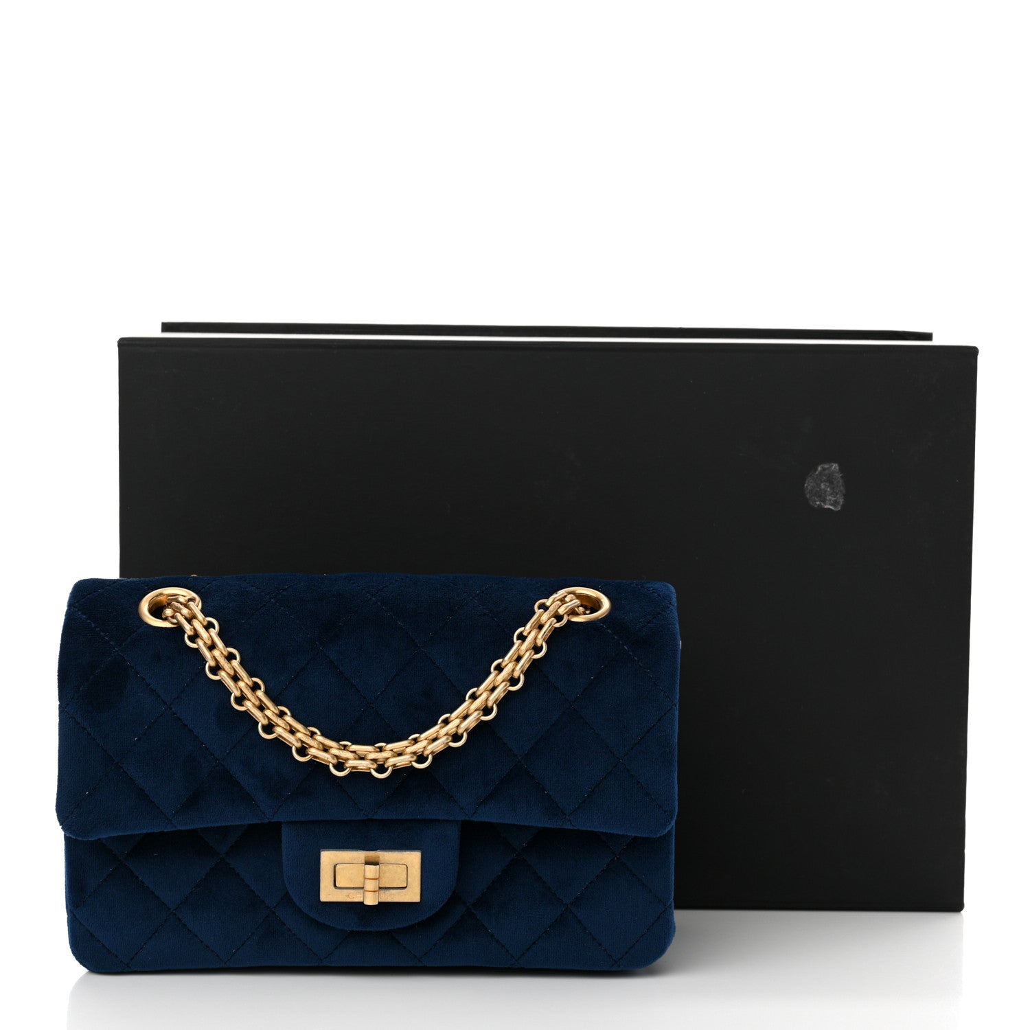 Chanel Velvet Quilted Mini 2.55 Reissue Flap Blue 12 of 12