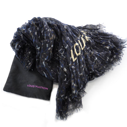 Louis Vuitton Cashmere Silk Lezard Etole Stole Marine 3 of 4