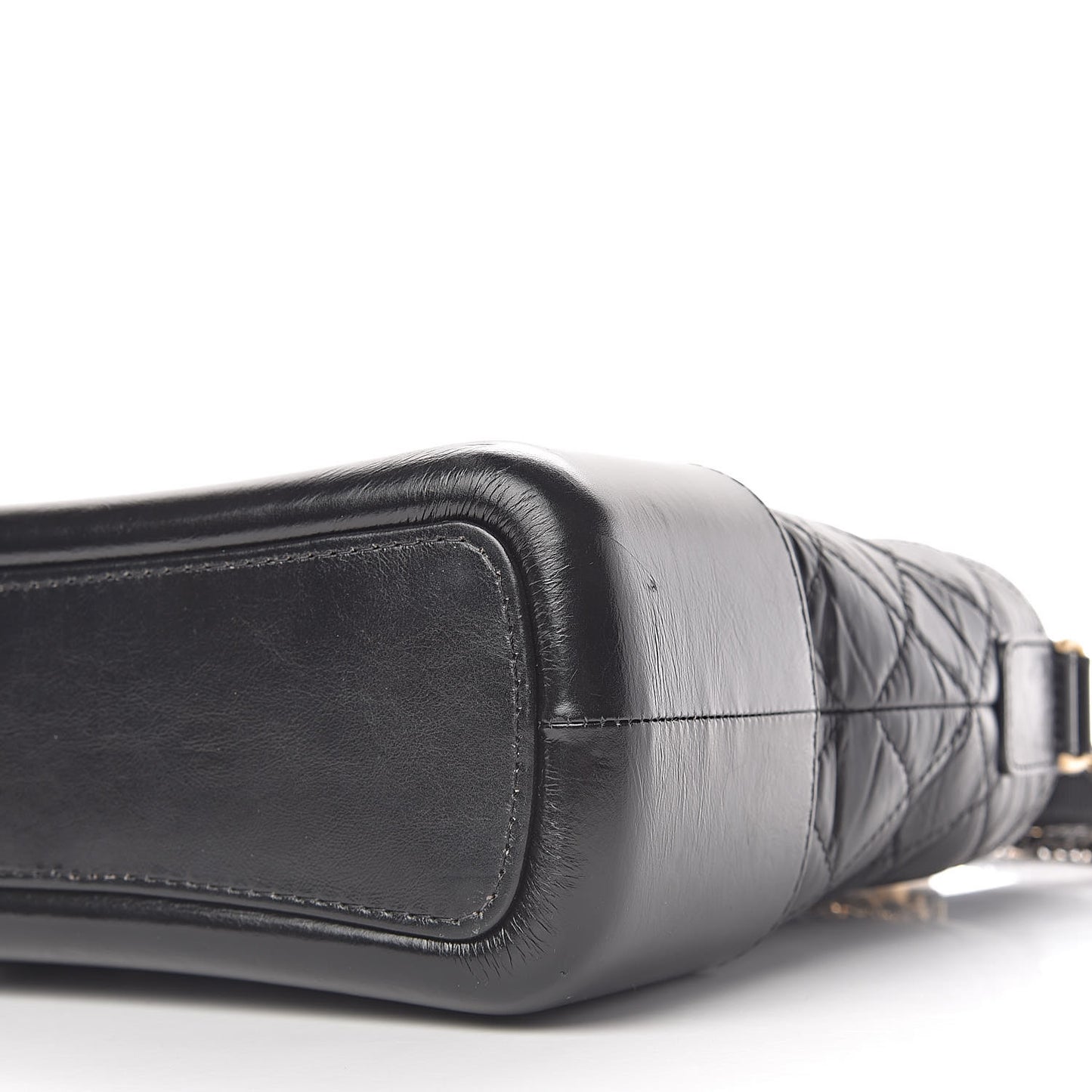 Aged Calfskin Quilted Medium Gabrielle Hobo Black