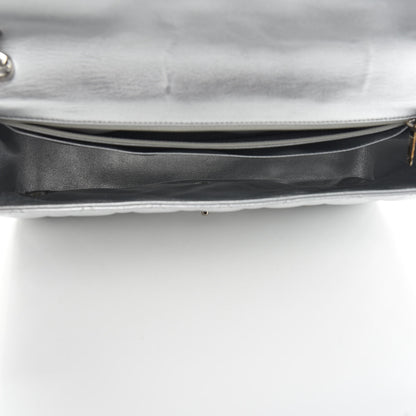 Chanel Metallic Lambskin Quilted Maxi Single Flap Silver 5 of 10