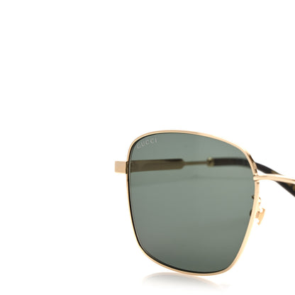 Gucci Web Rectangular Frame Interlocking G Sunglasses GG0852SK Gold 5 of 8