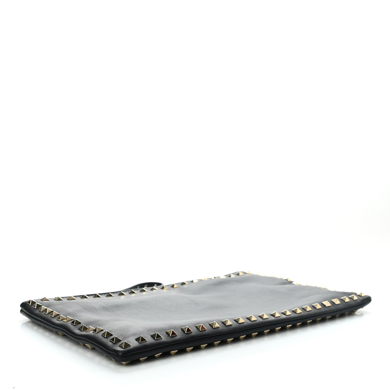 Valentino Garavani Vitello Large Rockstud Zip Wristlet Pouch Black 3 of 6