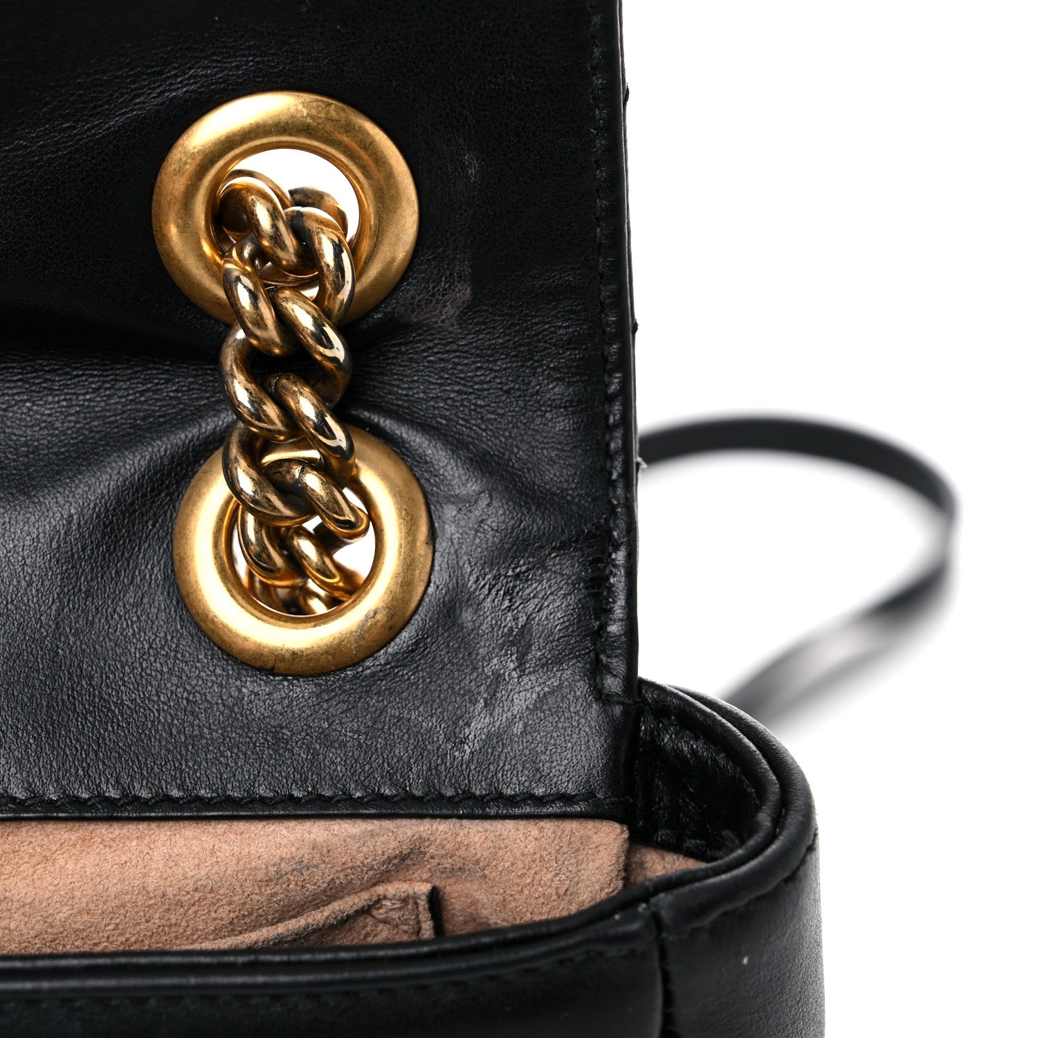 Gucci Calfskin Matelasse Mini GG Marmont Shoulder Bag Black 19 of 20