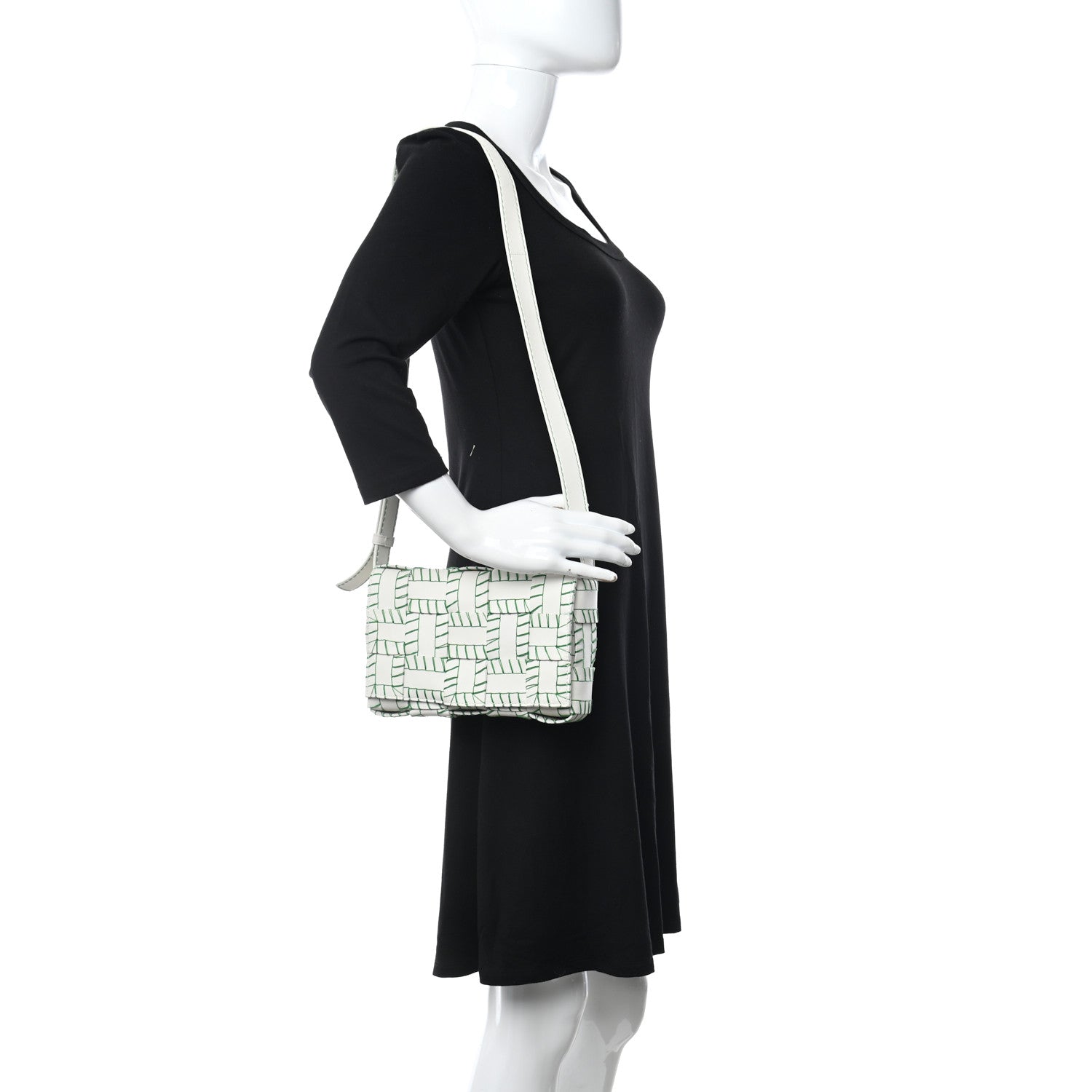 Bottega Veneta Lambskin Maxi Intreccio Overlock Stitched Cassette Crossbody Bag White Parakeet 4 of 9