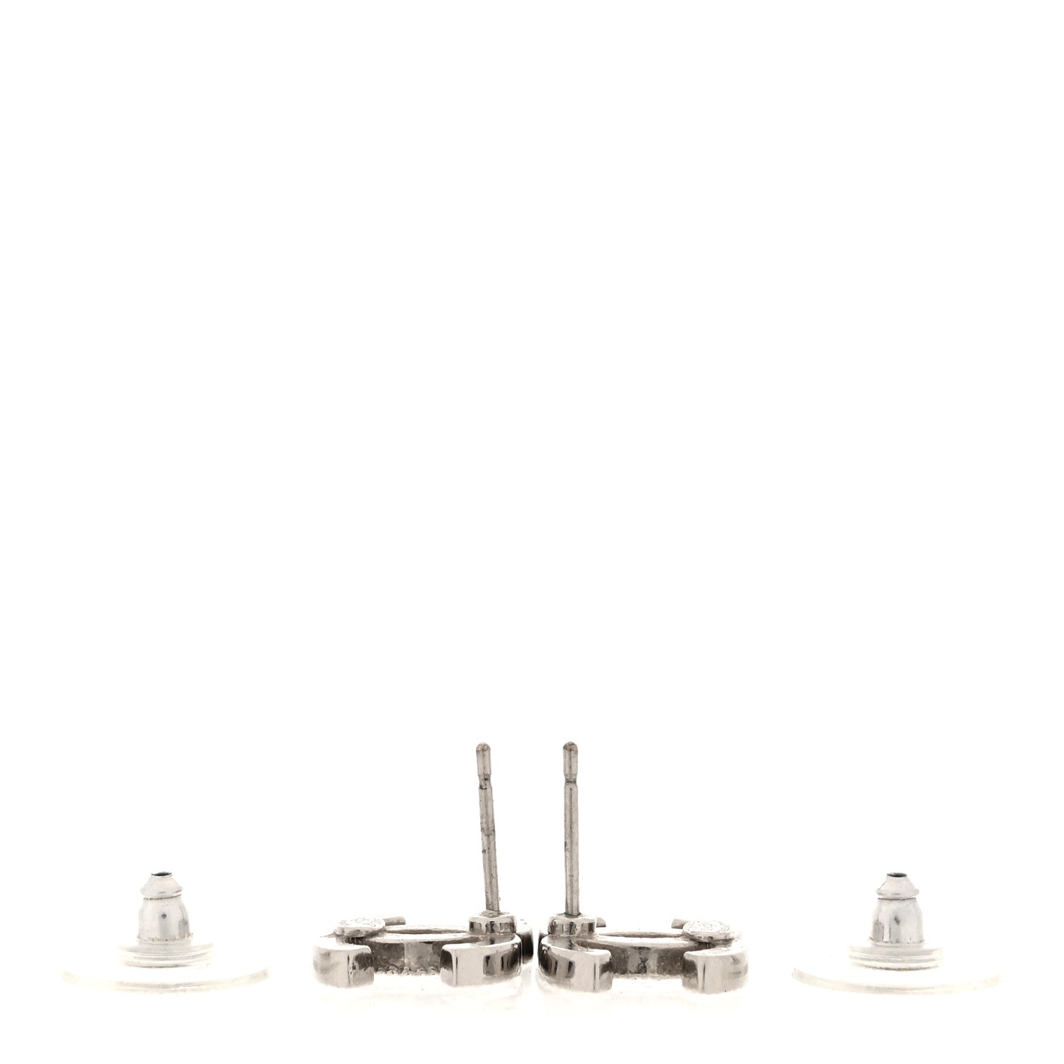 Chanel Crystal CC Earrings Silver 3 of 5