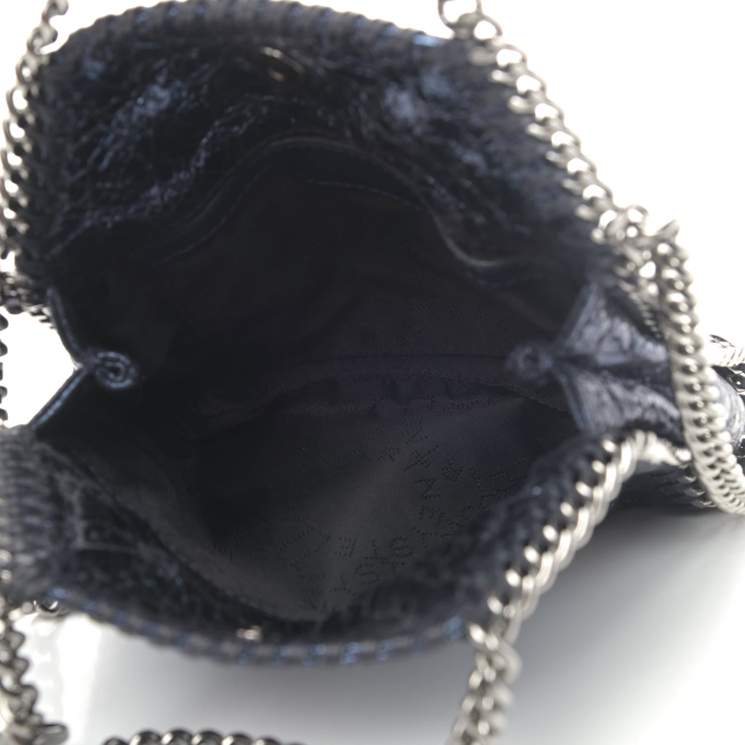 Stella McCartney Metallic Crackle Tiny Falabella Tote Navy 4 of 4