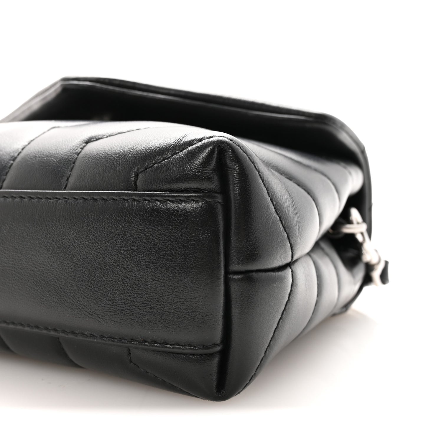 Calfskin Y Quilted Monogram Toy Loulou Crossbody Bag Black