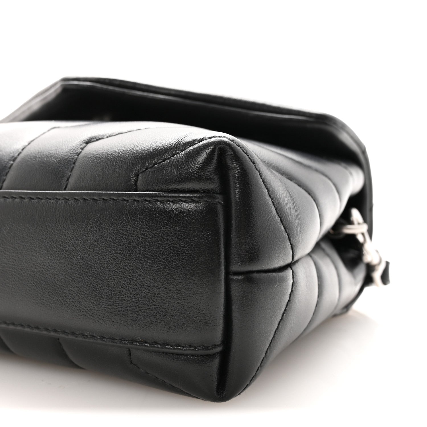 Saint Laurent Calfskin Y Quilted Monogram Toy Loulou Crossbody Bag Black 9 of 9