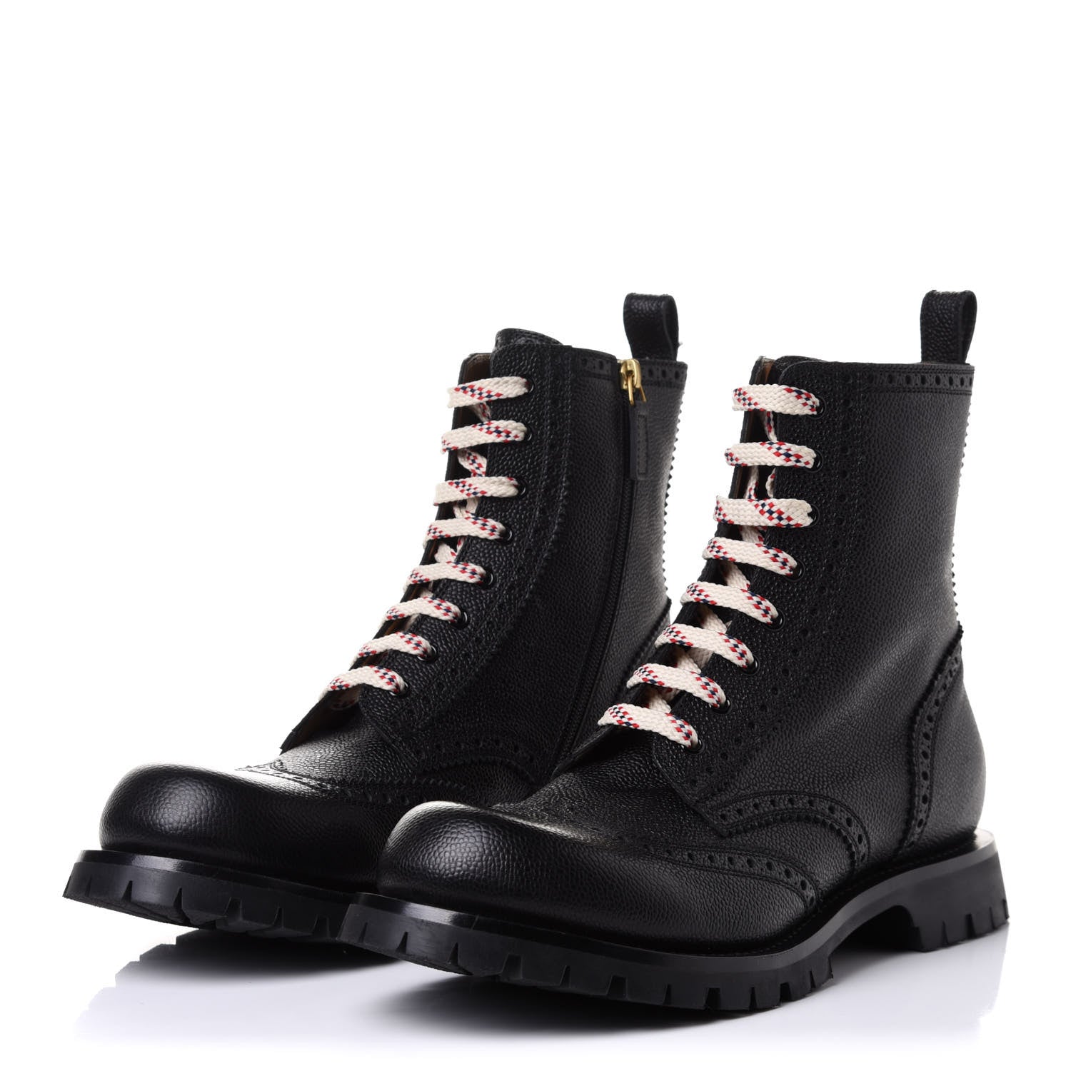 Gucci Grained Calfskin Mens Lace Up Combat Boots 11 Black 5 of 20