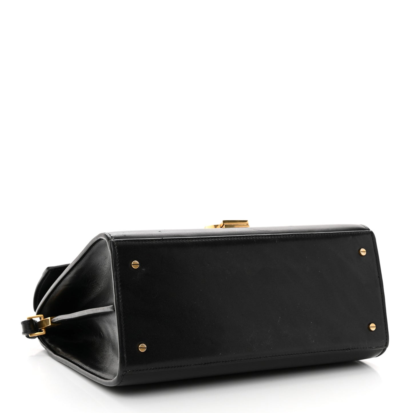 Smooth Calfskin Medium Classic Monogram Cassandra Top Handle Black Rouge Legion