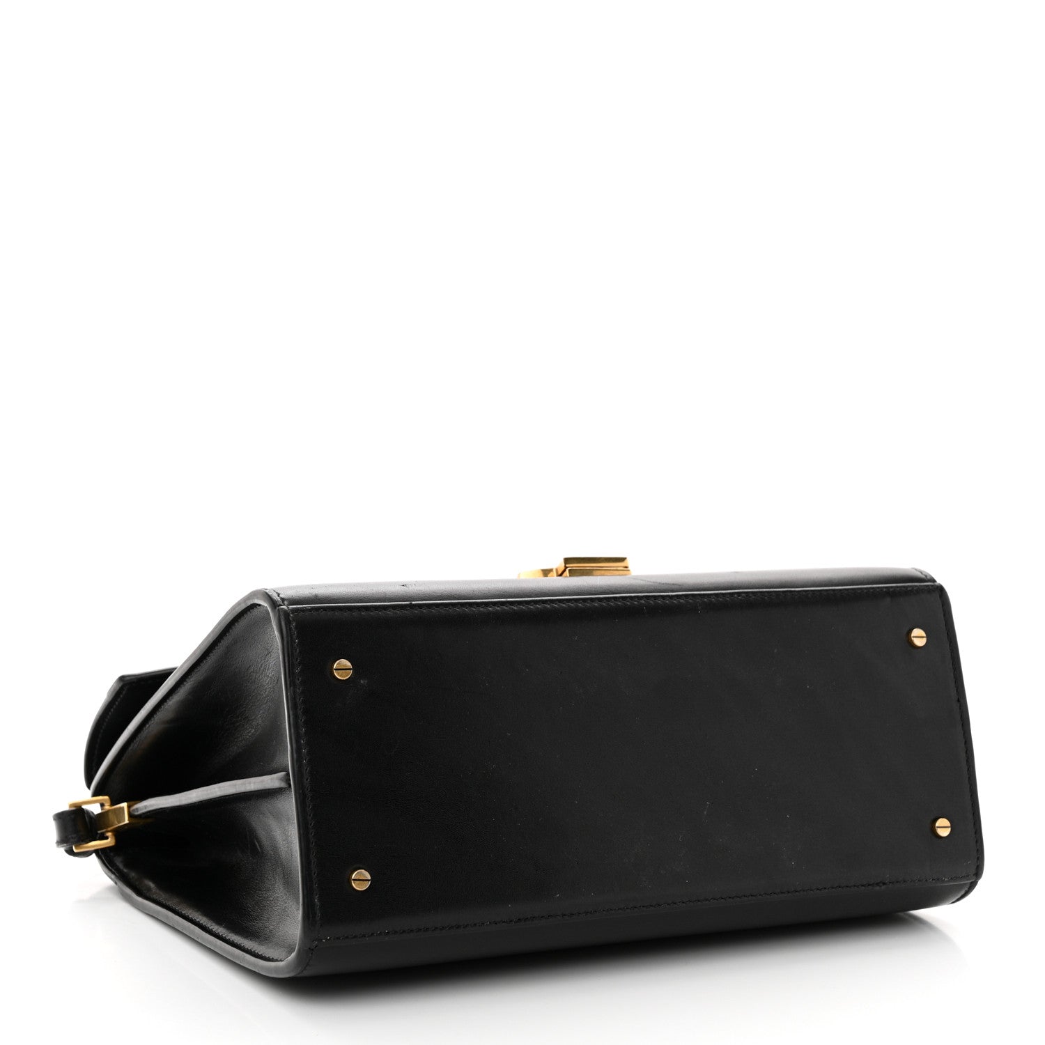 Saint Laurent Smooth Calfskin Medium Classic Monogram Cassandra Top Handle Black Rouge Legion 4 of 25