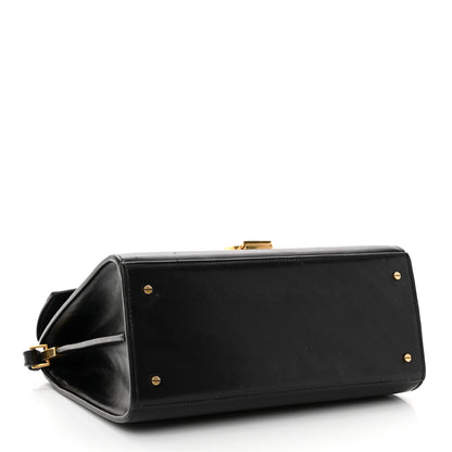 Saint Laurent Smooth Calfskin Medium Classic Monogram Cassandra Top Handle Black Rouge Legion 4 of 25