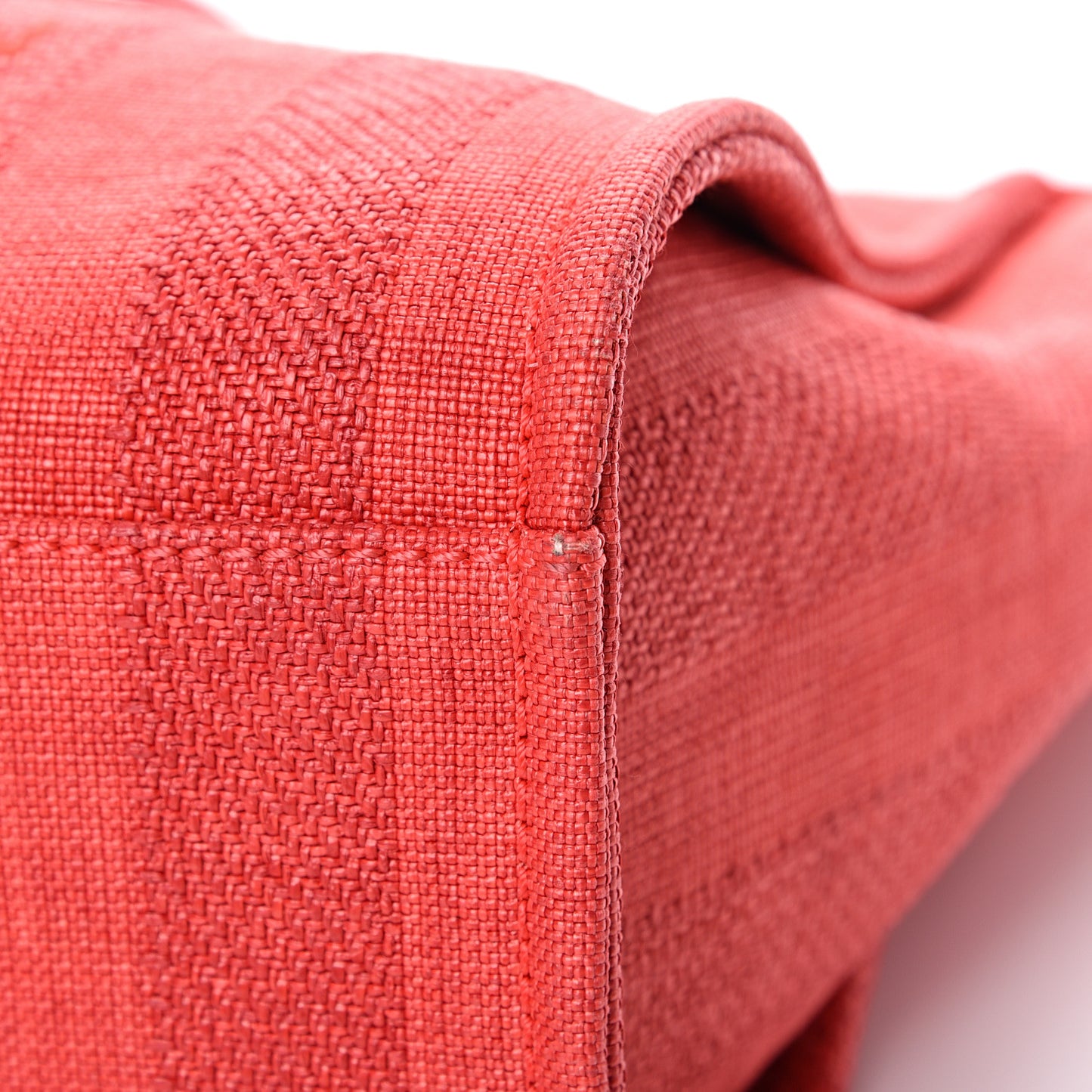 Mixed Fibers Striped Small Deauville Tote Red