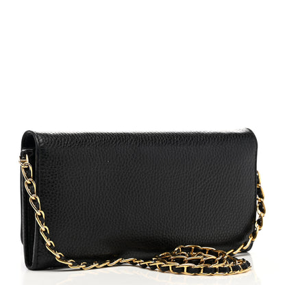 Prada Vitello Daino Chain Wallet Black 3 of 10