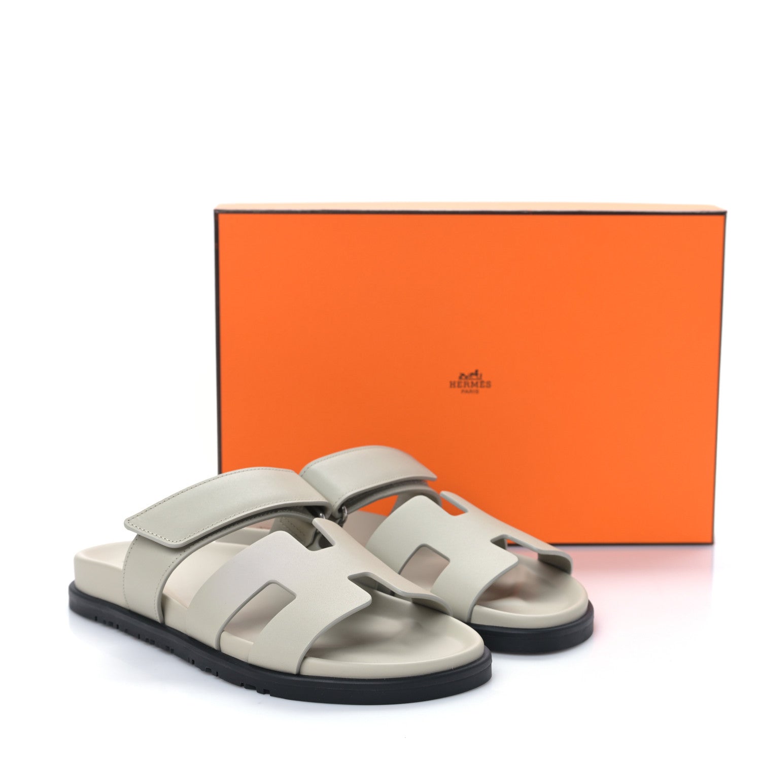 Hermes Calfskin Womens Chypre Sandals 38 Beige Esquisse 9 of 9