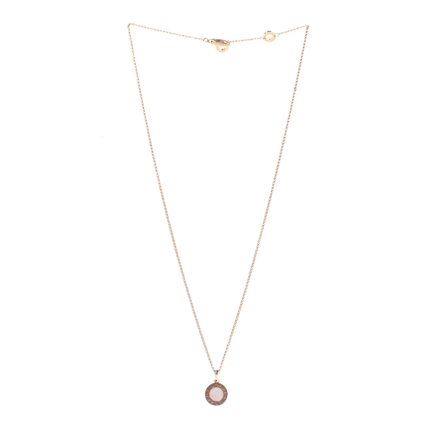 Bulgari 18K Rose Gold Mother of Pearl BVLGARI BVLGARI Pendant Necklace 3 of 8