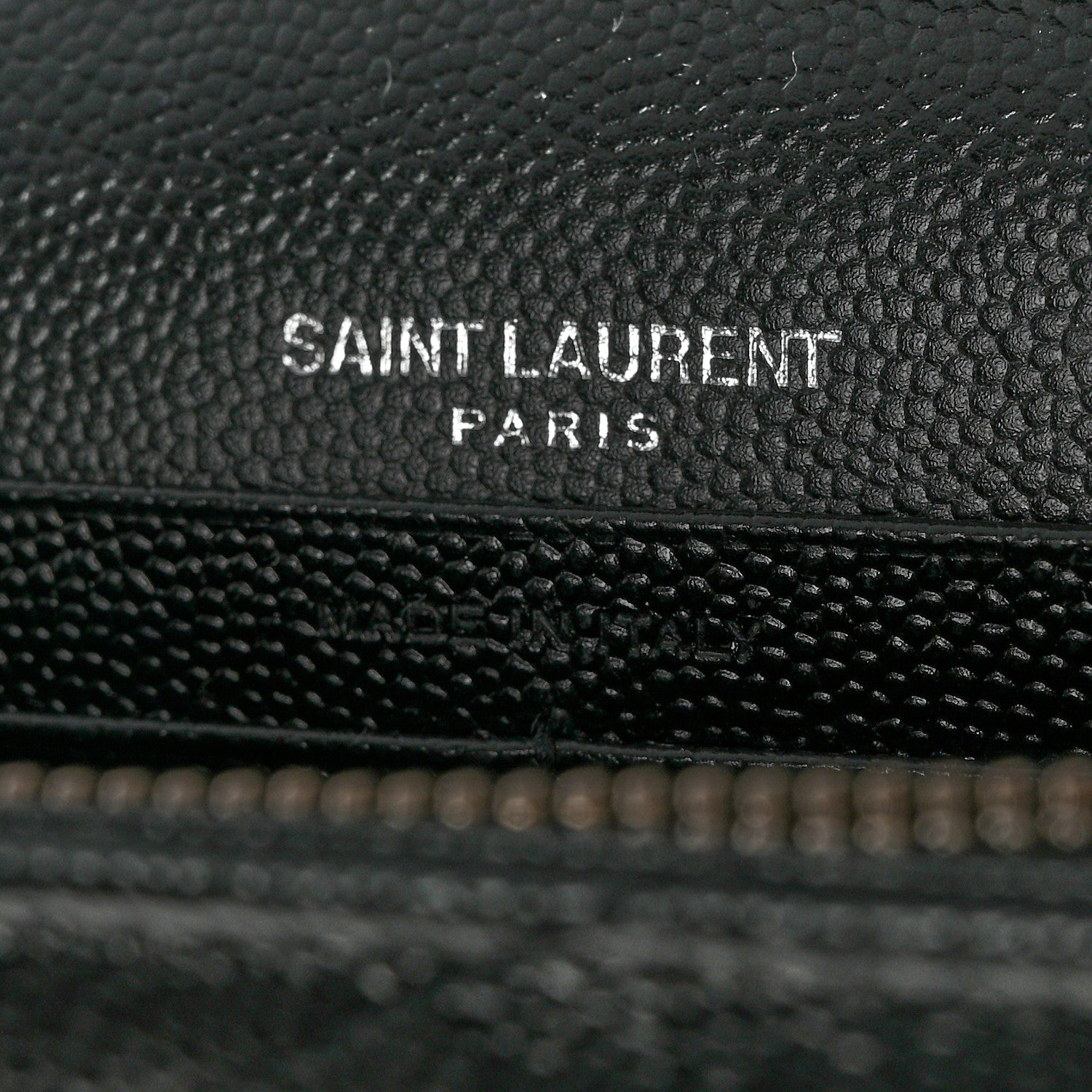 Saint Laurent Grain De Poudre Matelasse Chevron Monogram Chain Wallet Black 5 of 9