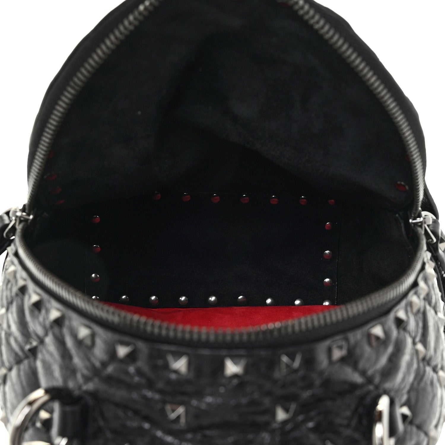 Valentino Garavani Craquele Nappa Quilted Mini Rockstud Spike Backpack Black 5 of 9