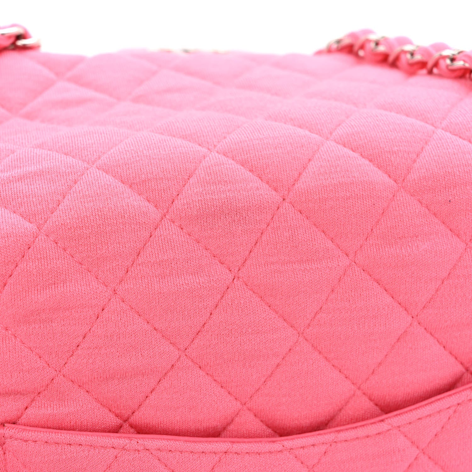Chanel Jersey Quilted Medium Double Flap Dark Pink 10 of 10