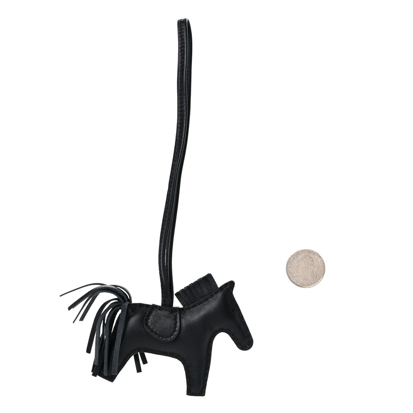Milo Lambskin Grigri Rodeo Horse Bag Charm PM So Black