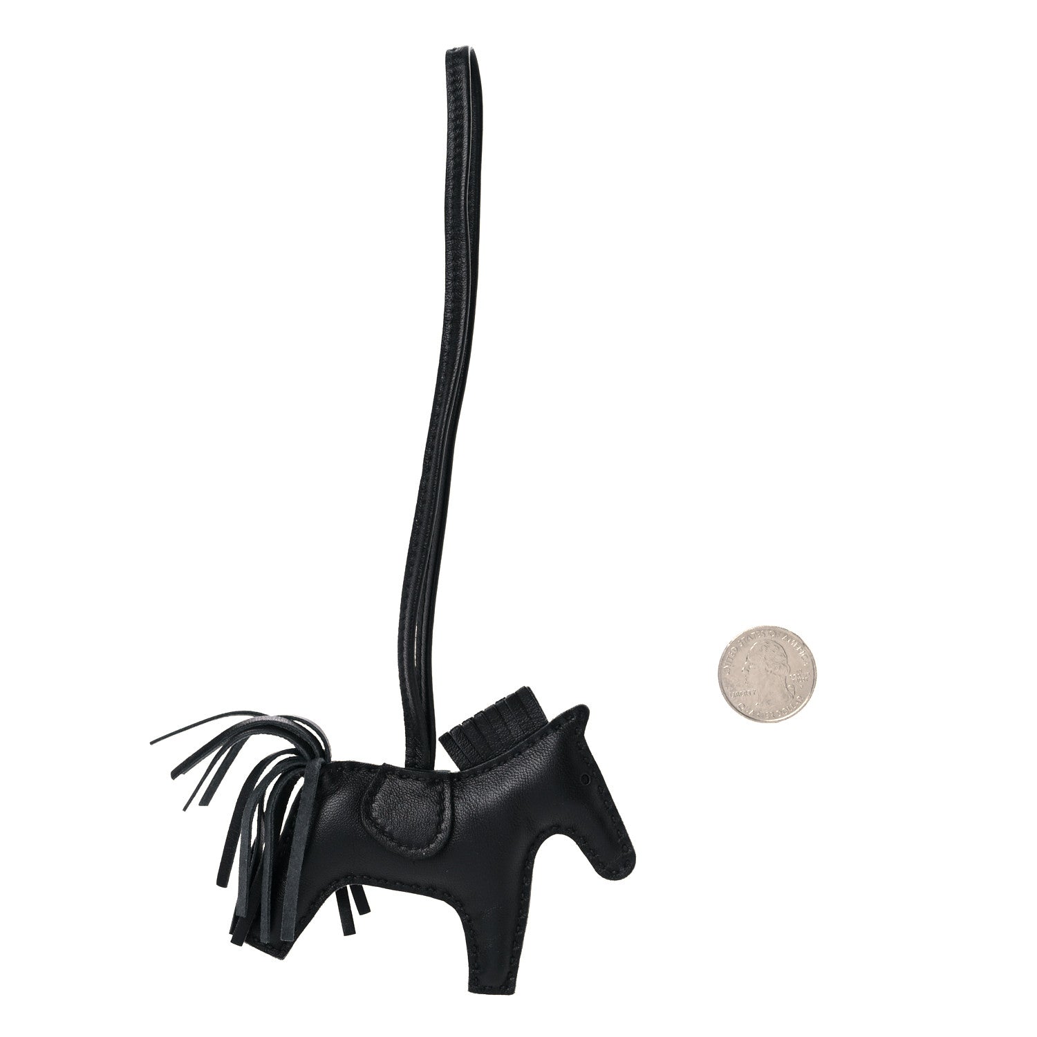 Hermes Milo Lambskin Grigri Rodeo Horse Bag Charm PM So Black 2 of 4