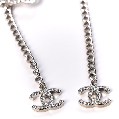 Chanel Crystal CC Camellia Chain Belt Silver 4 of 5