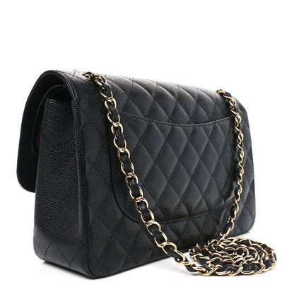 Chanel Caviar Quilted Jumbo Double Flap Black 3 of 10