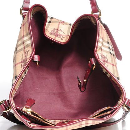 Burberry Haymarket Check Small Canterbury Tote Burgundy 11 of 11