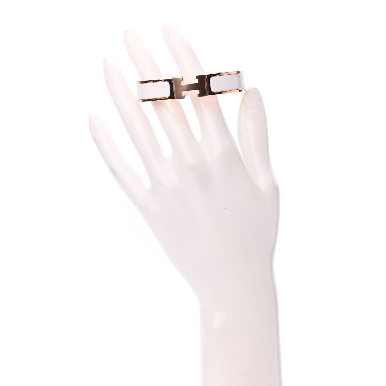 Hermes Enamel Narrow Clic Clac H Bracelet PM White 2 of 6