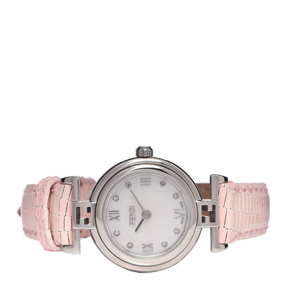 Fendi Stainless Steel Calfskin Diamond Pink Mother of Pearl 23mm Moda Quartz Watch 3 of 9