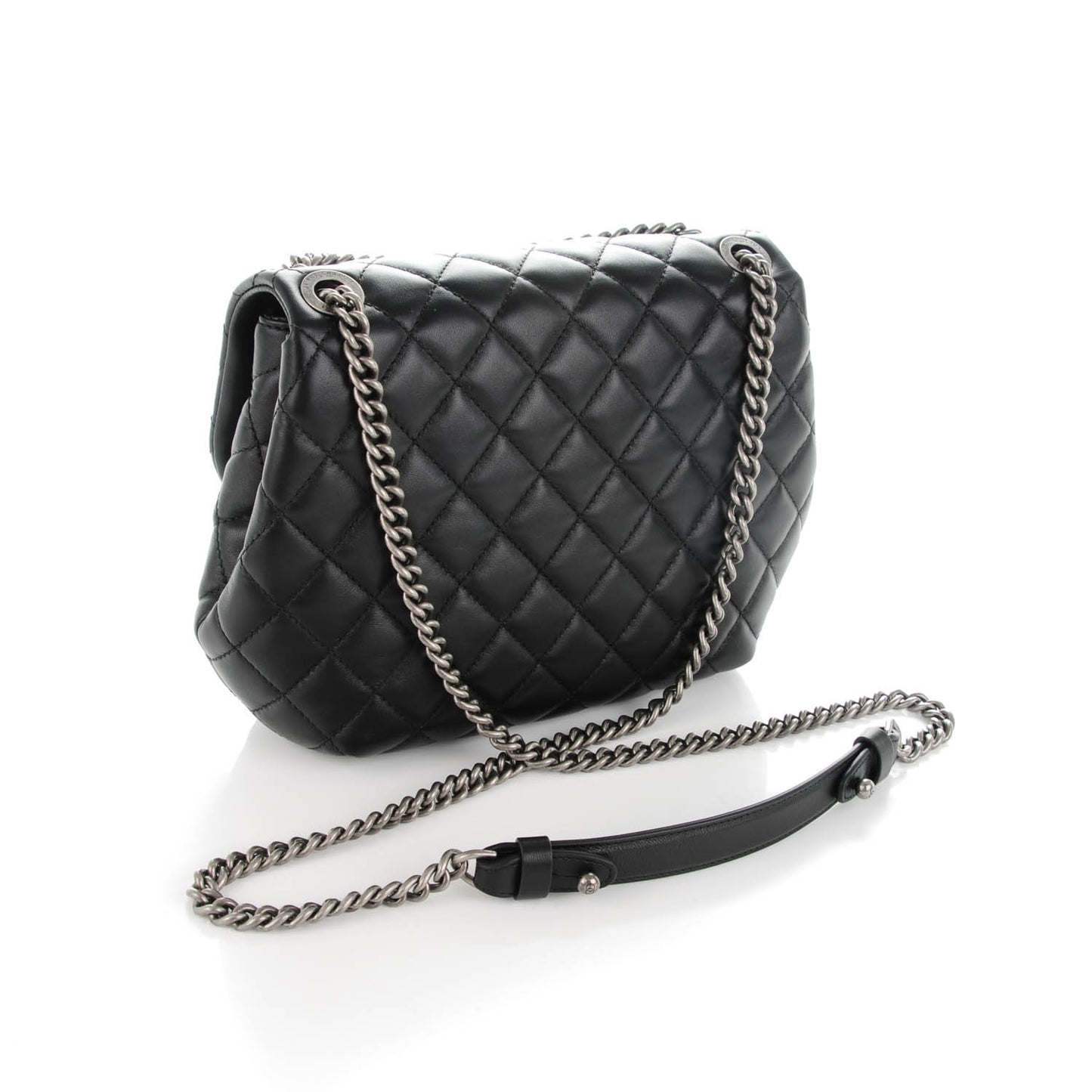 Lambskin Quilted Small Daily Supple Flap Black