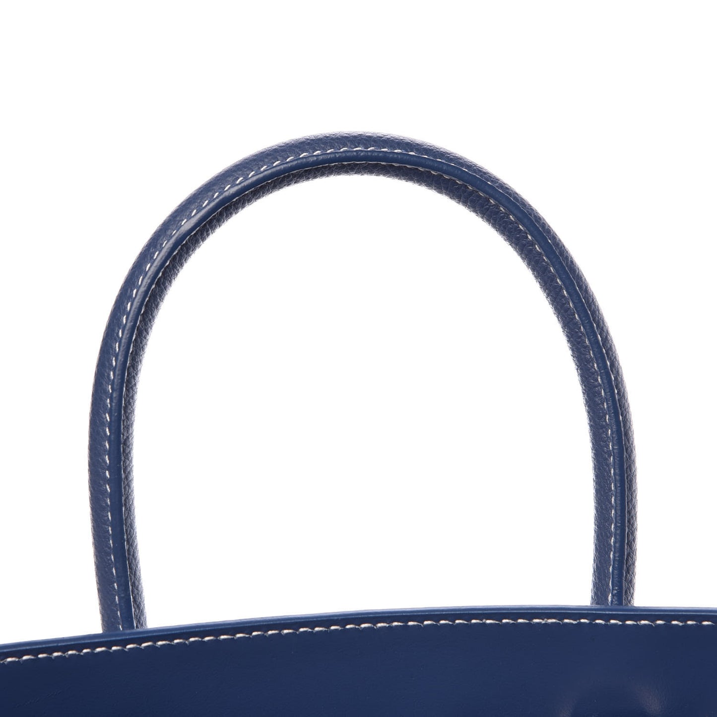 Grained Calfskin Topstitch Baby Sac De Jour Denim