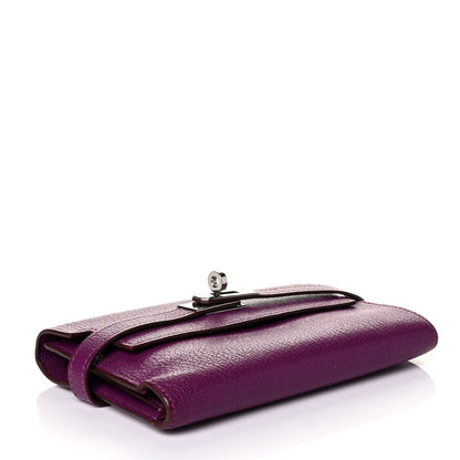 Hermes Chevre Mysore Medium Kelly Wallet Anemone 3 of 8
