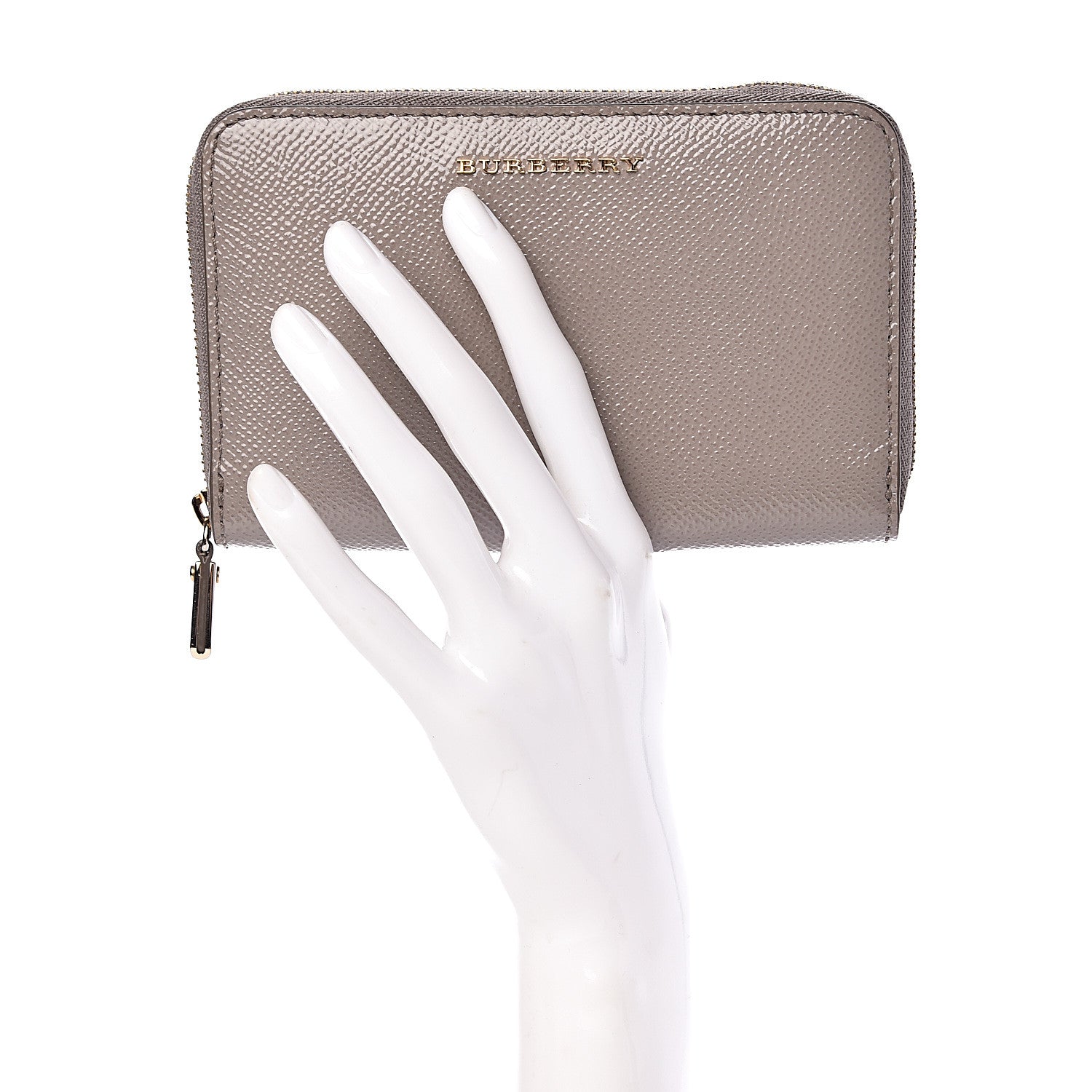 Burberry Patent London Medium Marston Zip Around Wallet Pale Grey 2 of 6