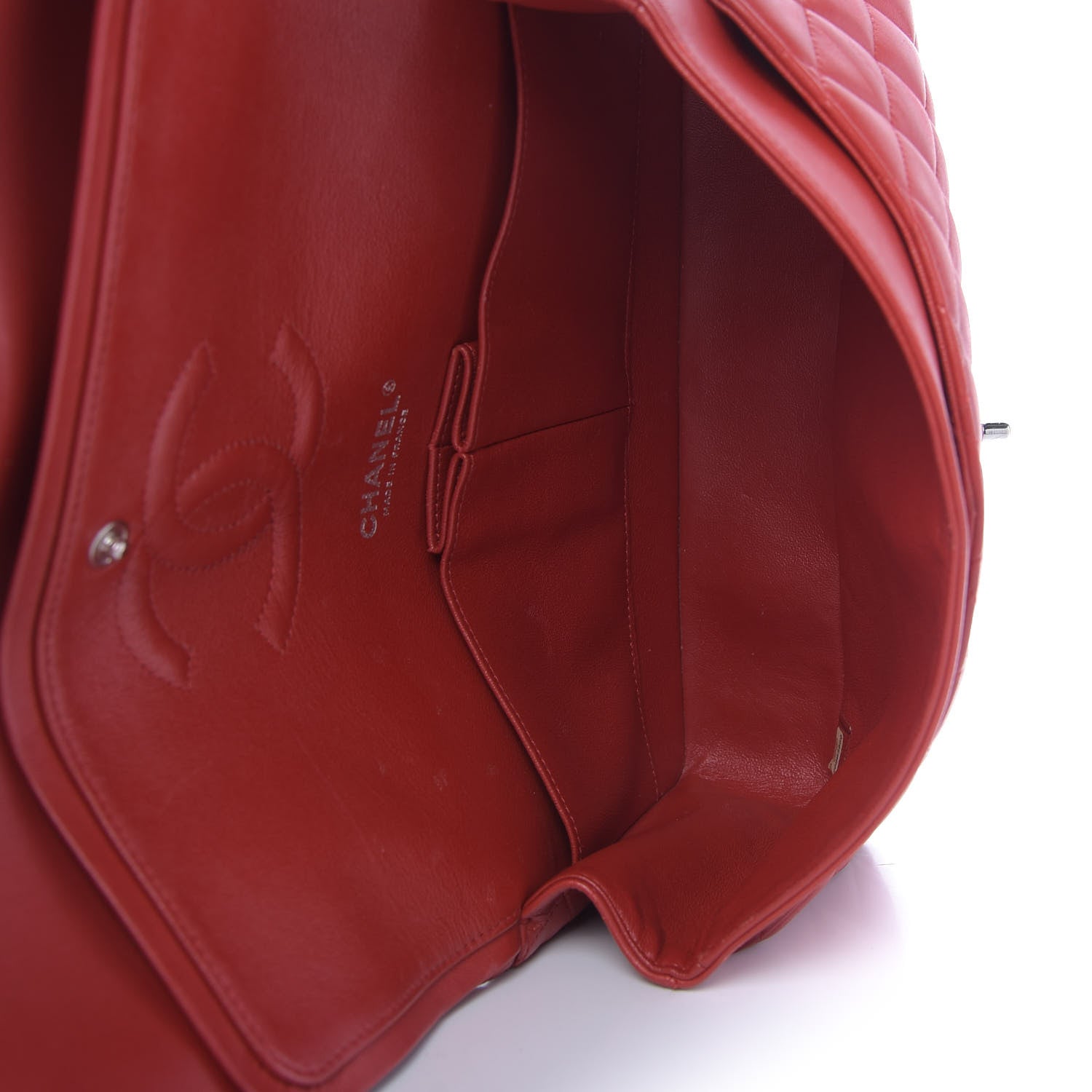 Chanel Lambskin Quilted Medium Double Flap Red 6 of 10