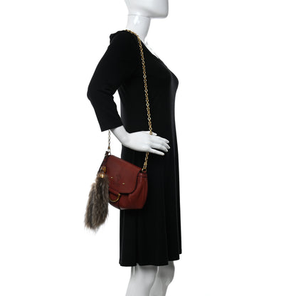 Gucci Calfskin Raccoon Tail Small Smilla Chain Bag Red 2 of 10