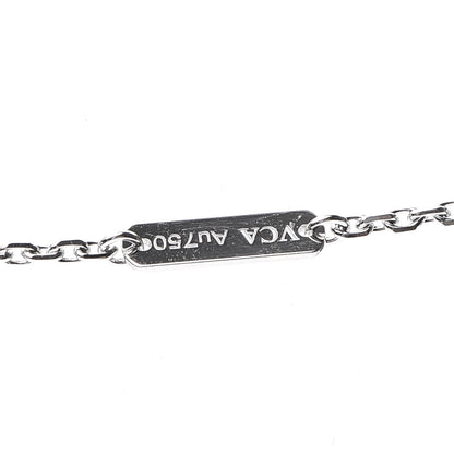 Van Cleef & Arpels 18K White Gold Diamond Guilloche Vintage Alhambra Pendant Necklace 5 of 8